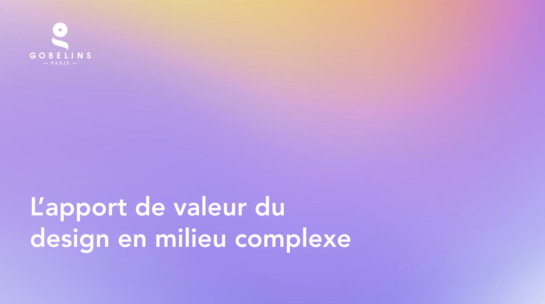 Thesis cover: the value design brings to complex settings