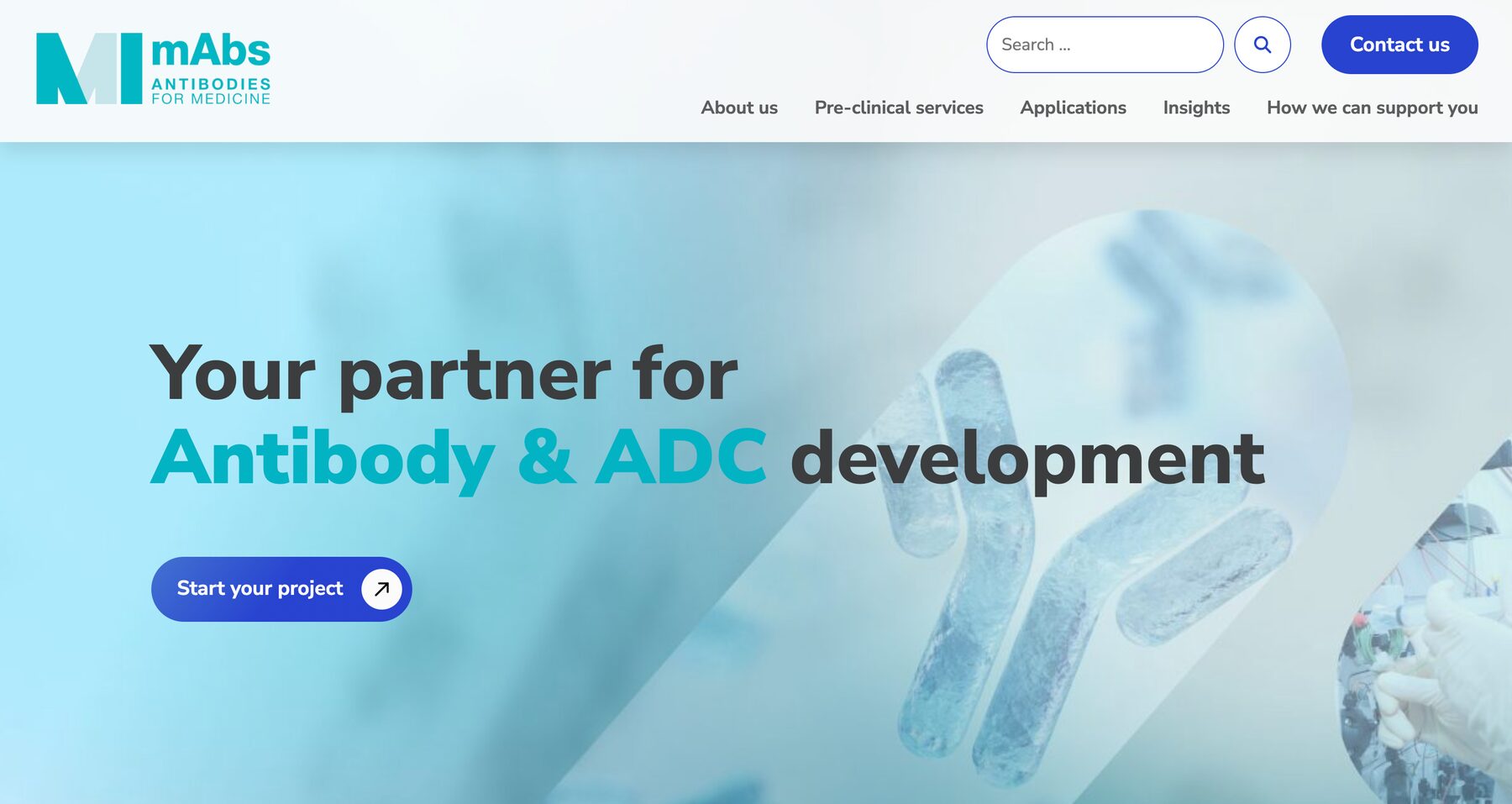 Homepage of the new Mi-mAbs website