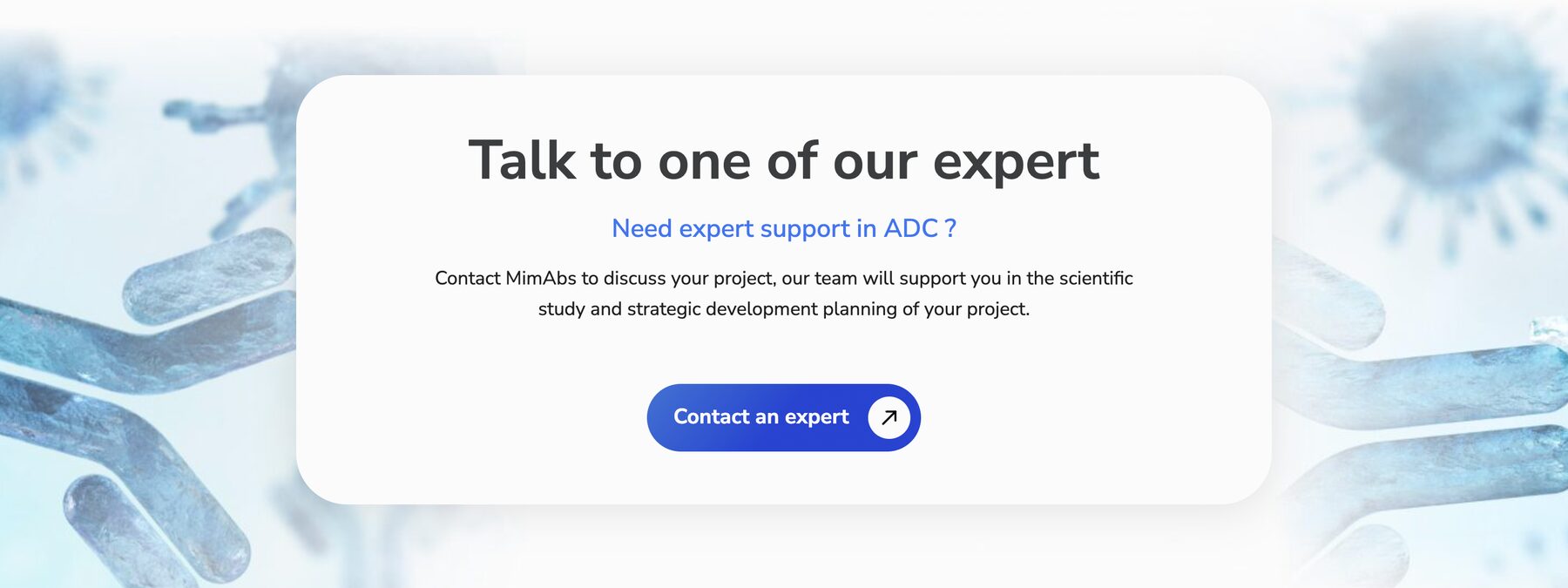 A clear call to action to talk to an expert.