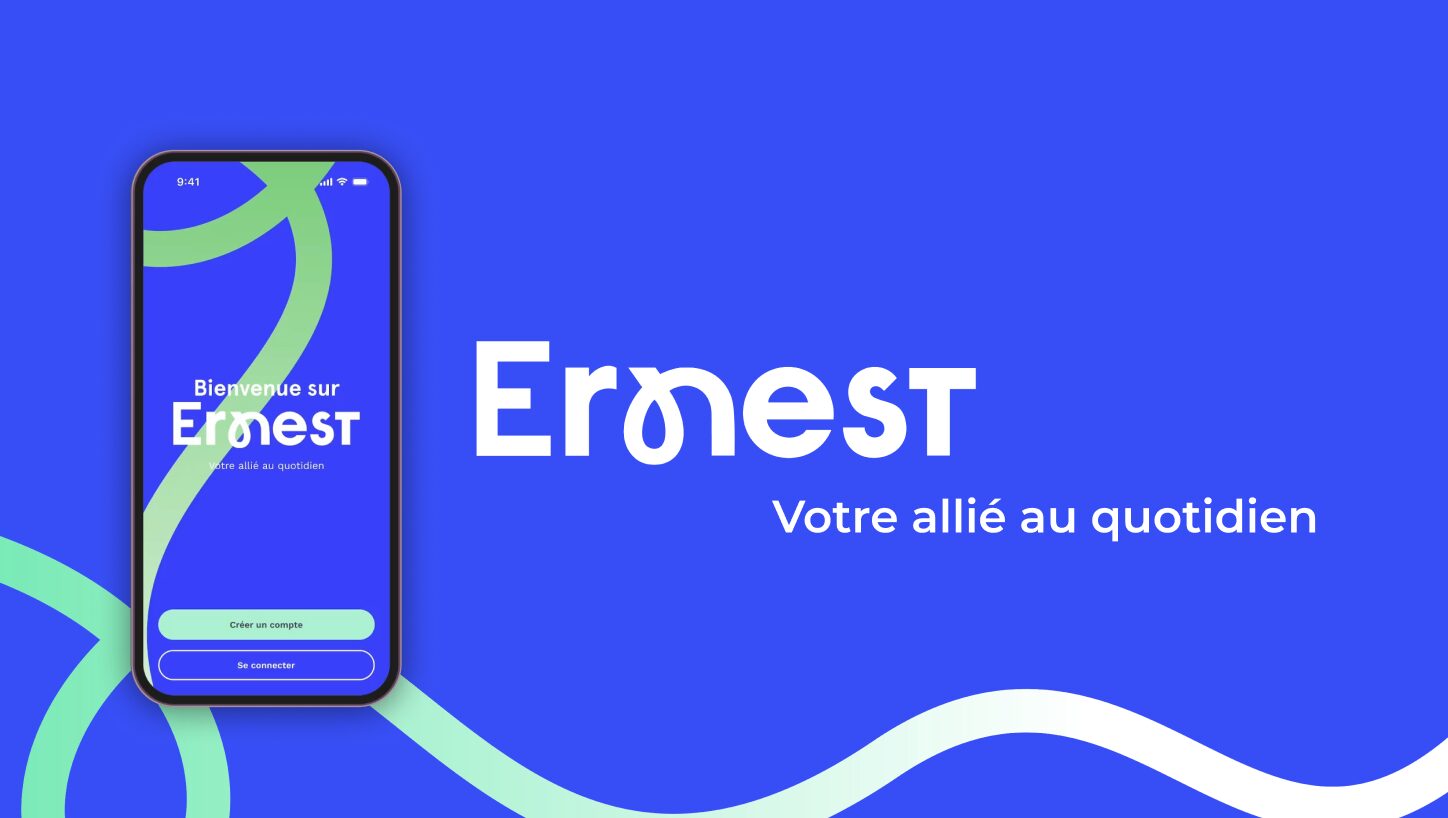 Ernest mobile app shown on a smartphone