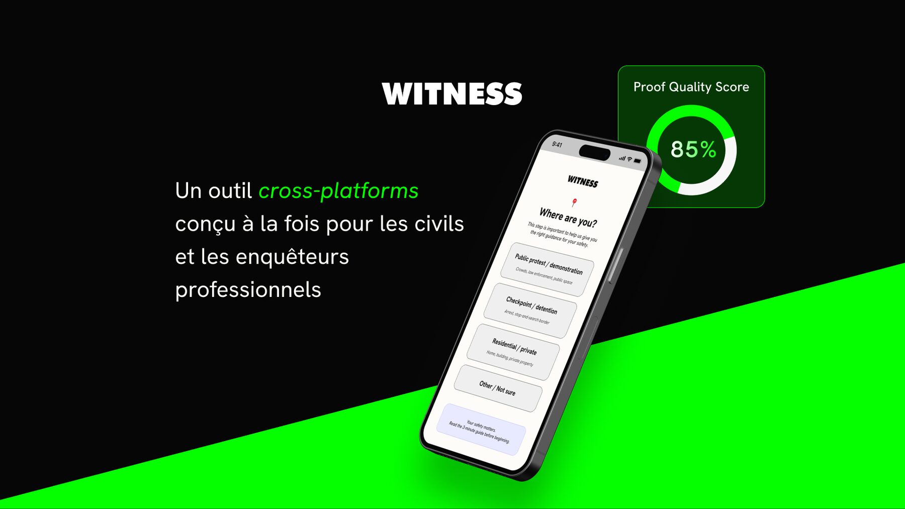 Witness: cross-platform mobile app and proof quality score
