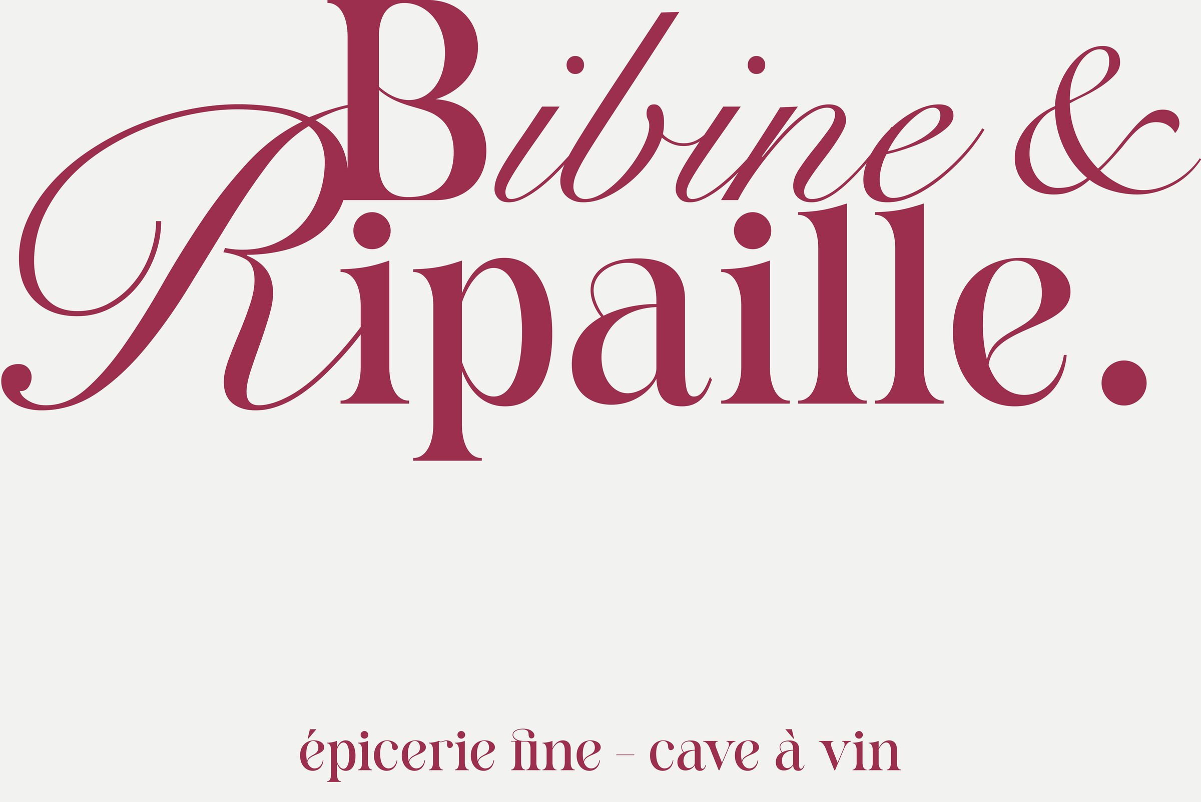 The logotype: italic meets roman, in burgundy.