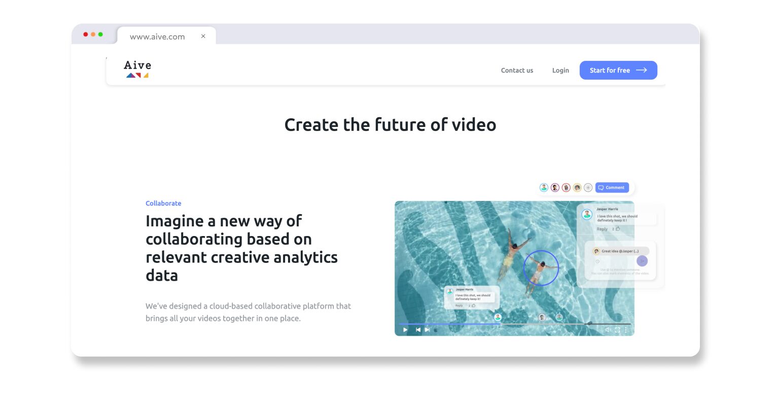Une landing page animée qui appuie le discours.